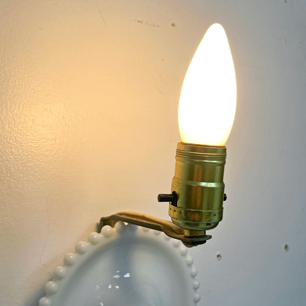 USビンテージ US vintage ウォールランプ ミルクガラス 真鍮 シェードなし アールデコ ●