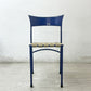 アルテラーノ ARTELANO ビンテージ スチールフレームチェア ウェービングテープ張り座面 スタッキングチェア ブルー フランス A ●
