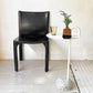 カッシーナ Cassina キャブチェア 412 CAB CHAIR アームレス 本革 ブラック マリオ・ベリーニ MoMA イタリアンモダン 定価￥308,000- ★