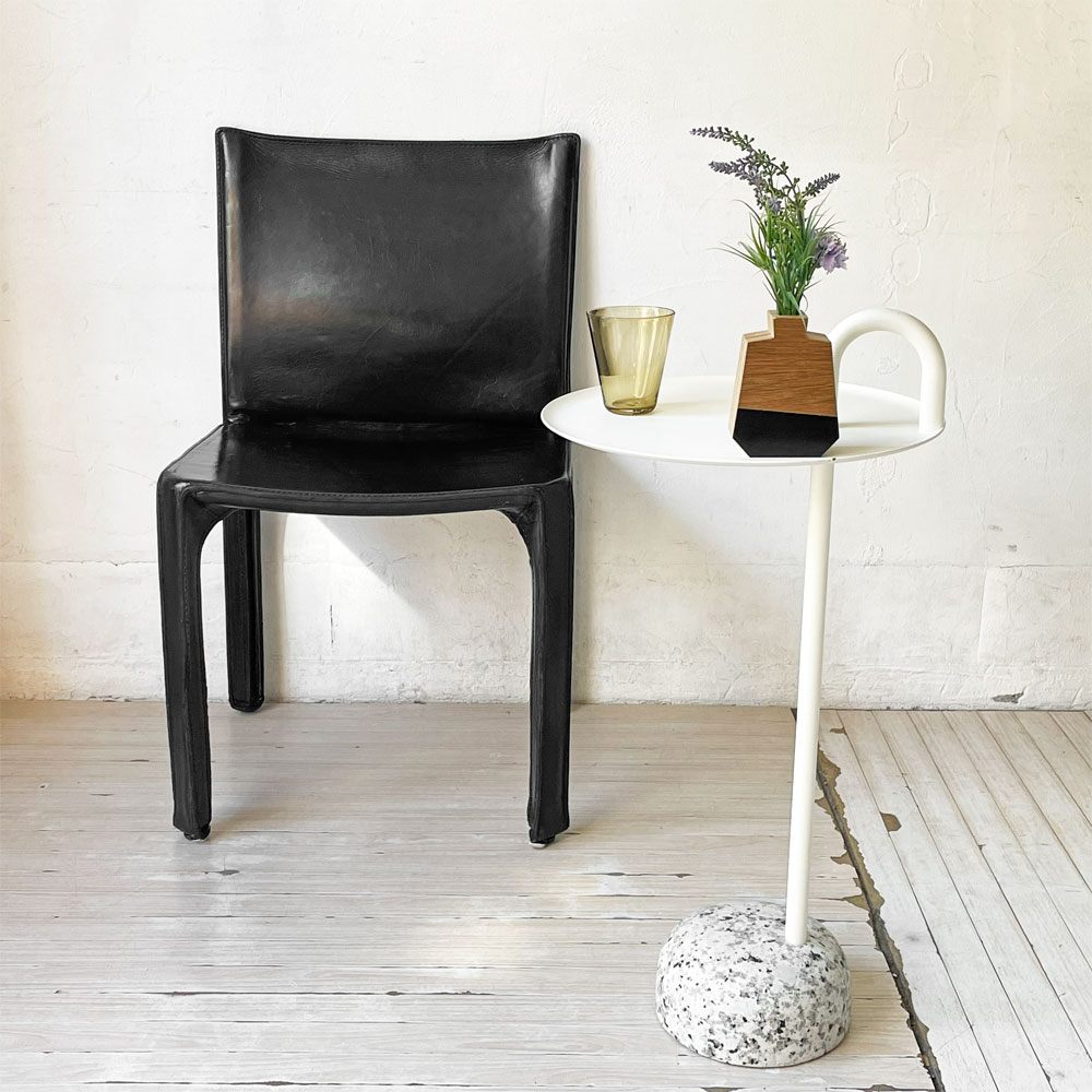 カッシーナ Cassina キャブチェア 412 CAB CHAIR アームレス 本革 ブラック マリオ・ベリーニ MoMA イタリアンモダン 定価￥308,000- ★