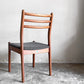 ジャパンビンテージ Japan Vintage チーク材 ラダーバック ダイニングチェア グレー系ファブリック SH39cm 座面張替＆ウレタン交換済 北欧スタイル ■