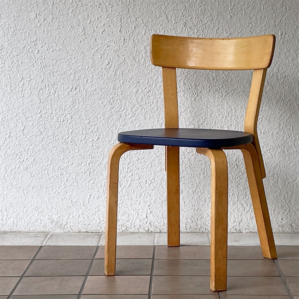 アルテック artek チェア 69 Chair 69 ダイニングチェア バーチ材 ビニールレザー ビンテージ アルヴァ・アアルト フィンランド 北欧家具 A ◇