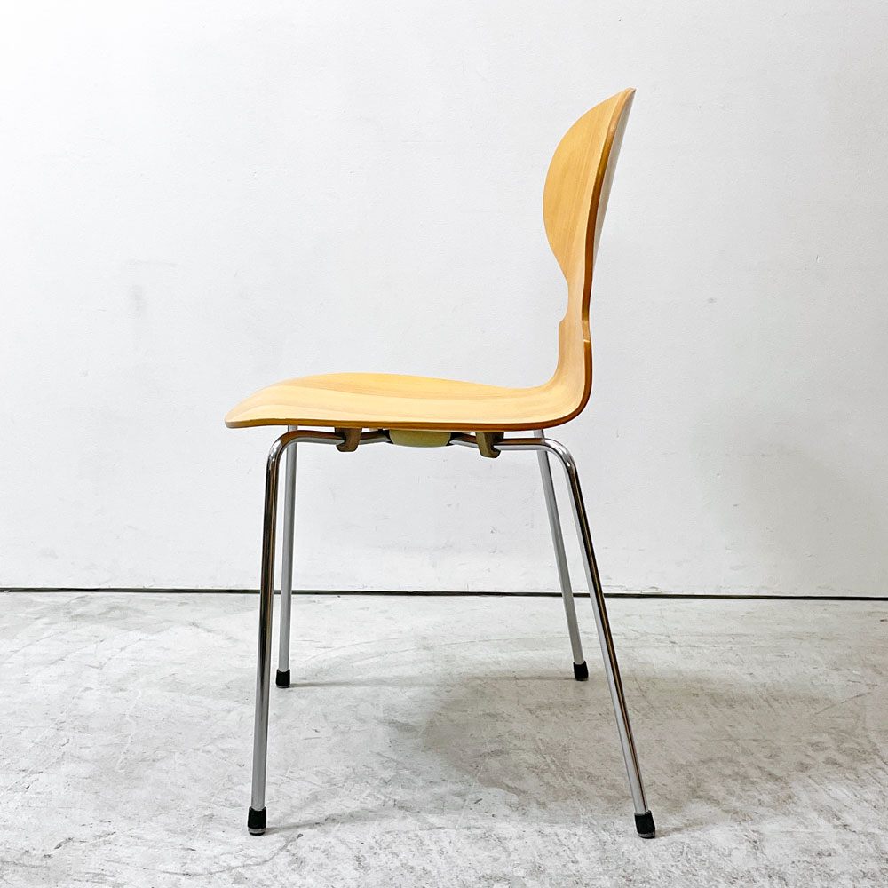 フリッツハンセン Fritz Hansen アントチェア 4本脚 ナチュラルビーチ ラッカー アルネ・ヤコブセン 北欧家具 A ●
