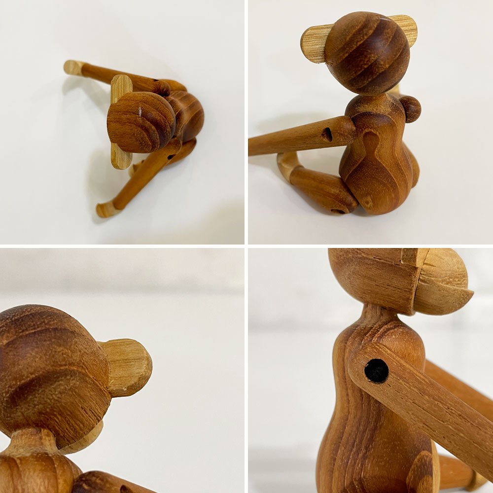 カイボイスン KAY BOJESEN DENMARK モンキー Monkey ミニ チーク 木製オブジェ H9.5cm サンタキャップ付 デンマーク 北欧雑貨 合計定価￥19,250- ◎