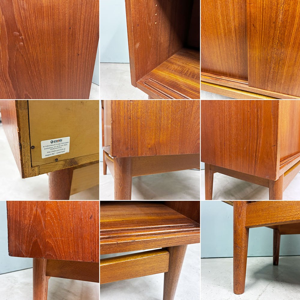 北欧ビンテージ Scandinavian Vintage チーク材 ブックシェルフ キャビネット 食器棚 飾り棚 ◎
