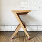 ライフファニチャー LIFE FURNITURE オークサイドテーブル BI OAK SIDE TABLE ブックラック＆キャスター付 W45.5cm 定価￥22,000- ◎