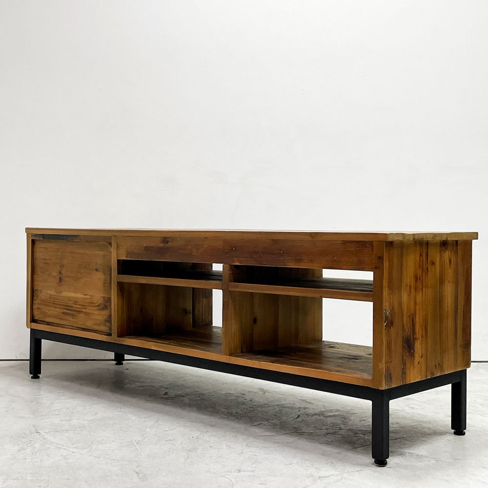 クラッシュゲート CRASH GATE ノットアンティークス Knot antiques バベル テレビボード1480 BABEL TV BOARD スチール 古材 抽斗2杯 インダストリアル 廃番 ●