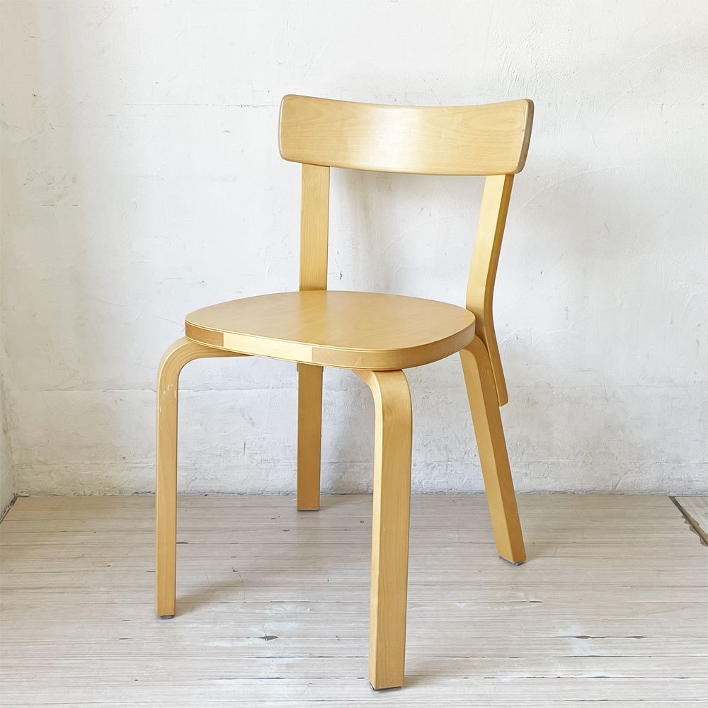 アルテック artek チェア69 Chair69 ダイニングチェア ナチュラルラッカー アルヴァ・アアルト Alva Aalto フィンランド 北欧家具 A ★