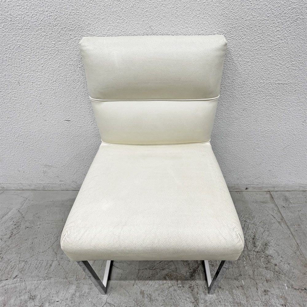 フェンディ・カーサ FENDI CASA エー・ビー・デュアメル AB Duhamel ダイニングチェア 本牛革 オフホワイト 参考価格 約45万～65万の品 E 〓