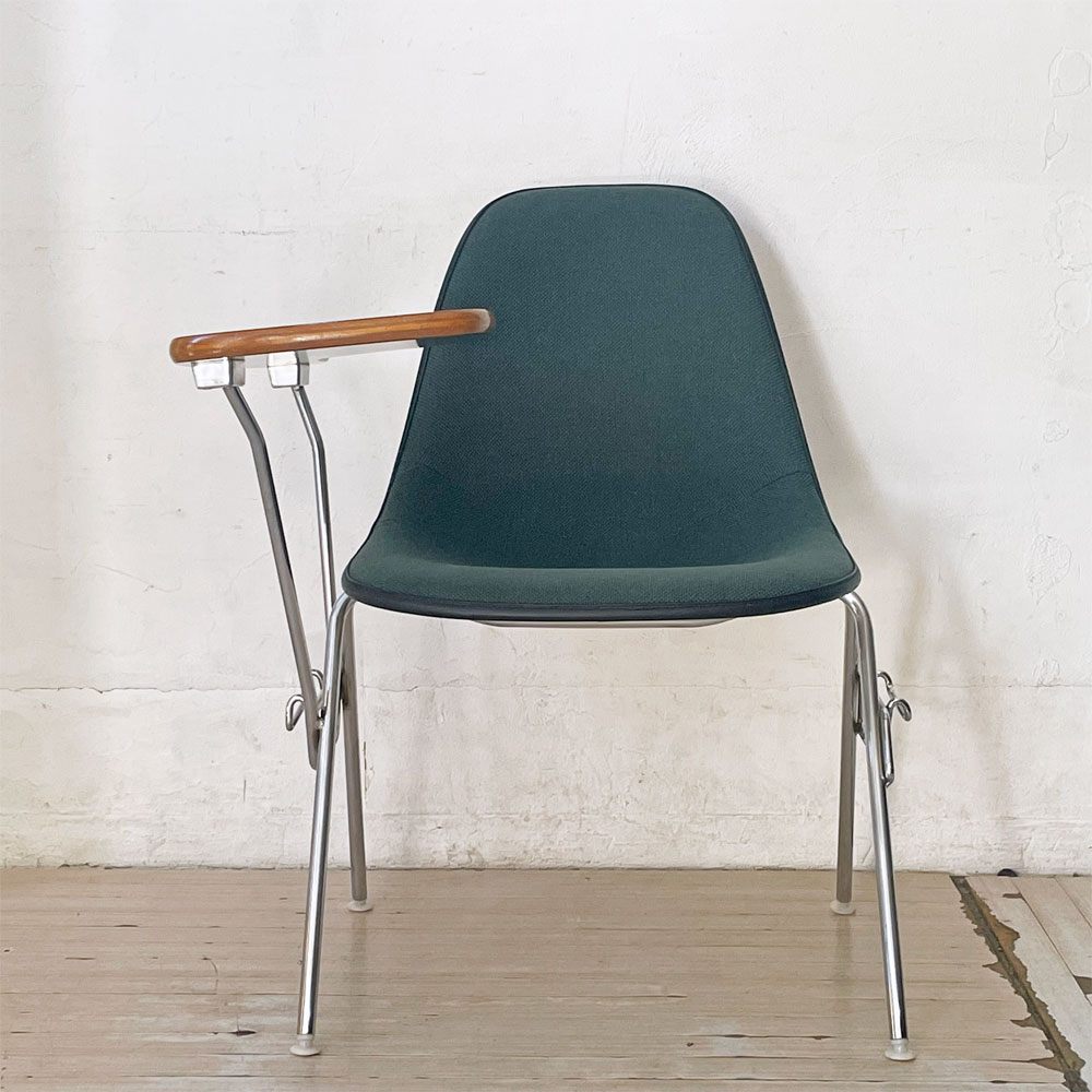 ハーマンミラー Herman Miller サイドシェルチェア セカンド 2nd ビンテージ アプホルスター スクールベース スタッキングベース 肘掛けテーブル付 イームズ ミッドセンチュリー B ★
