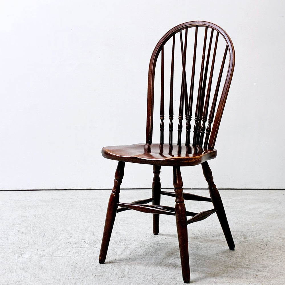 秋田木工 AKIMOKU ビンテージ vintage プレースバッグ ウィンザーチェア ダイニングチェア スポーク クラシカル 英国スタイル ●