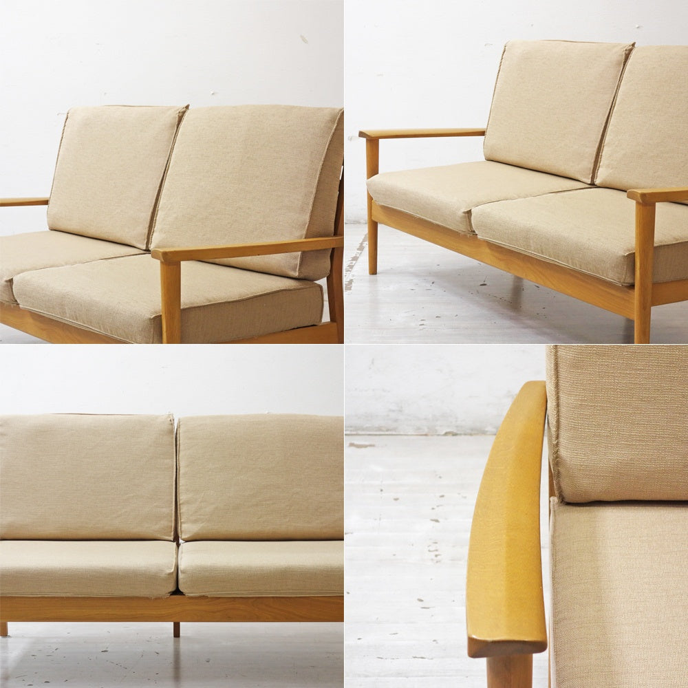 IDC大塚家具 OTSUKA シネマ CINEMA 2Pソファ オーク無垢材 w160cm ナチュラル 北欧スタイル ●
