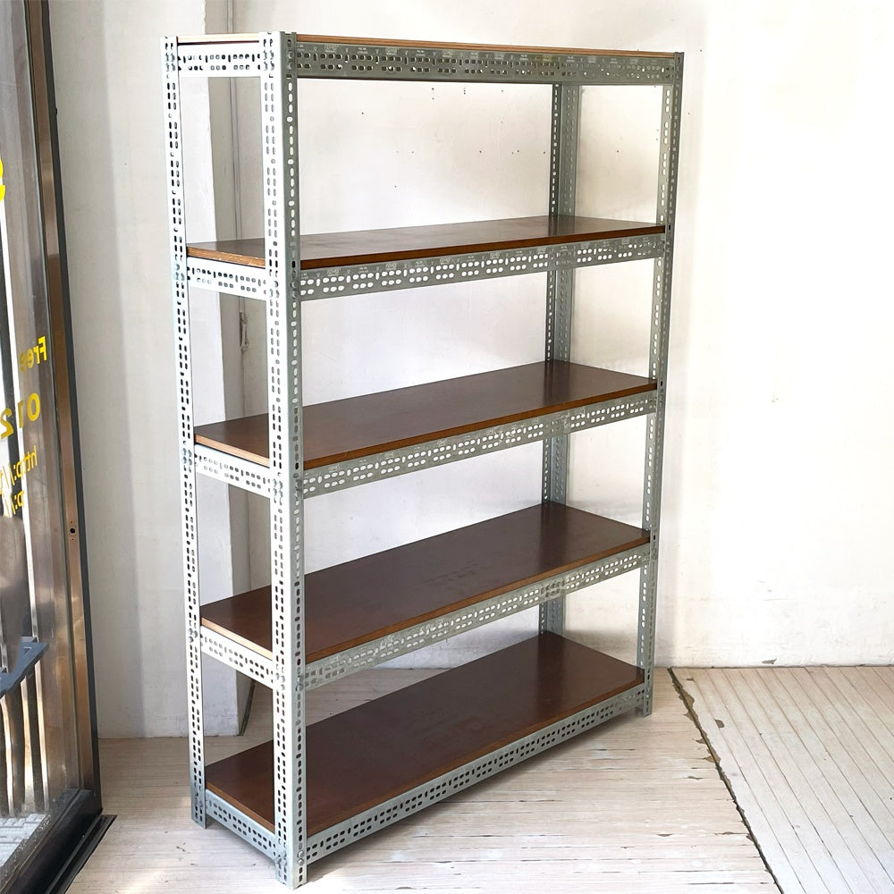 リオン LYON アングルシェルフ SLOTTED ANGLE SHELF 5段 オープンシェルフ インダストリアル P.F.S取扱 ★