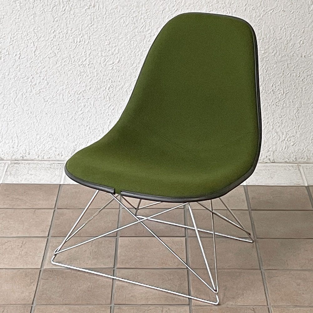 ハーマンミラー Herman Miller サイドシェルチェア セカンド 2nd FRP アプホルスター ファブリック張替え済み キャッツクレイドル イームズ ビンテージ ◇