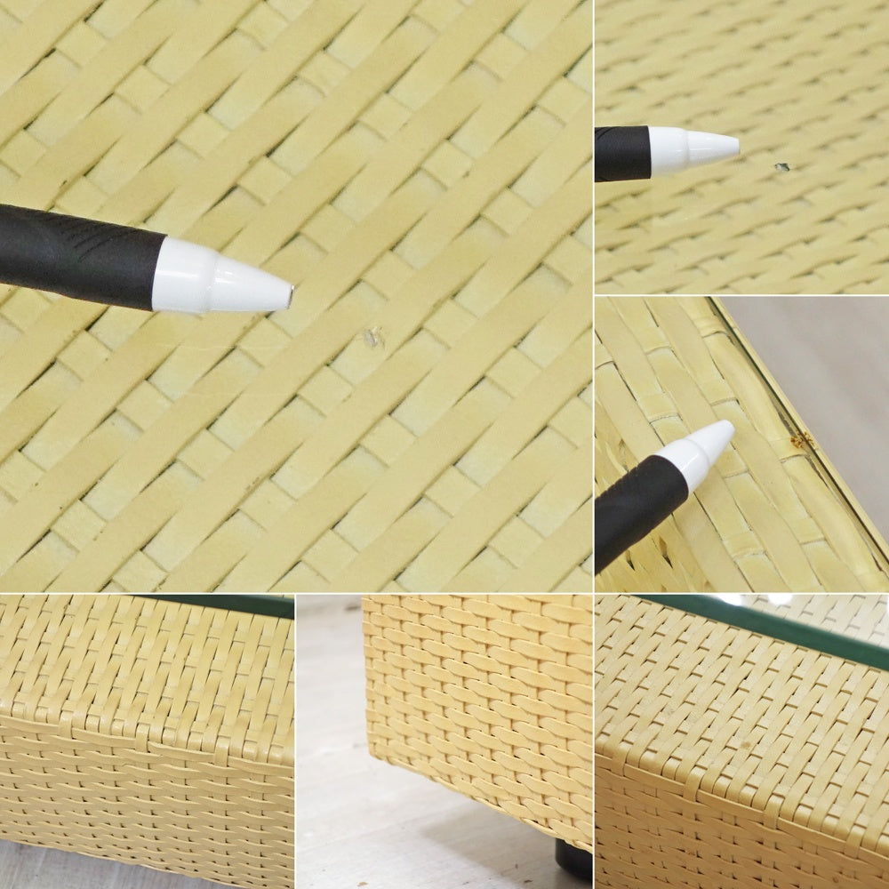 アルフレックス arflex ホリデイズ holidays エーテーブル A TABLE ローテーブル コーヒーテーブル ガラストップ × レザー編込 ●