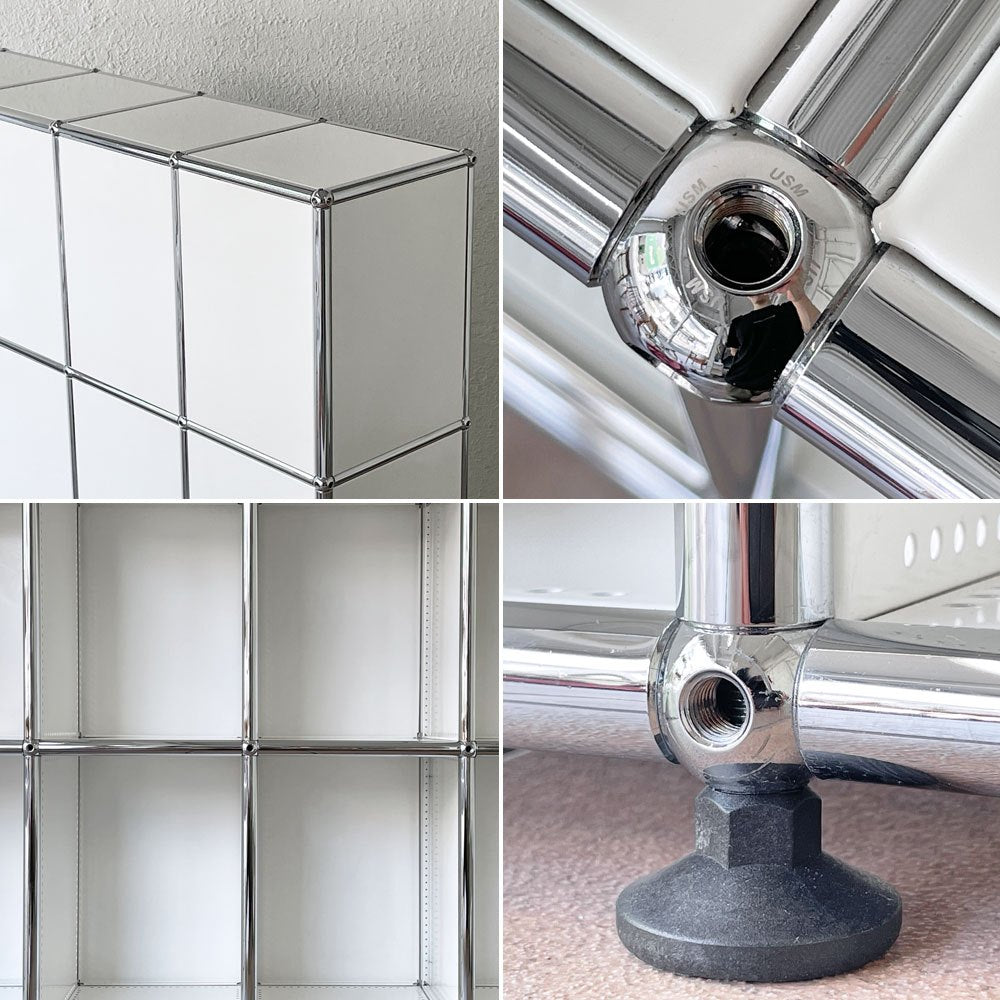ユーエスエムハラー USMハラー USM Haller キャビネット シェルフ4列3段 W103cm ホワイト 飾り棚 参考価格約46万円 ◇