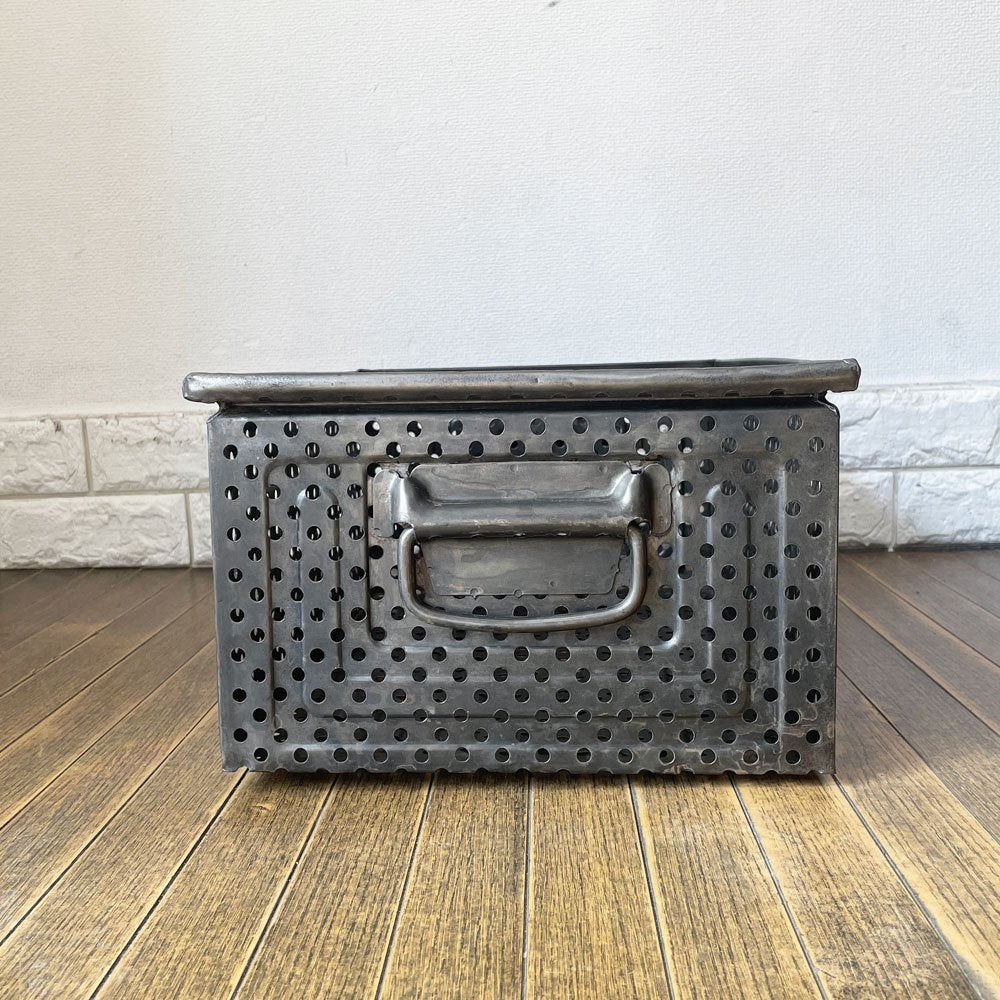 SCHAFER スタッキング ストレージボックス パンチングメタル インダストリアル ドイツビンテージ A ◎