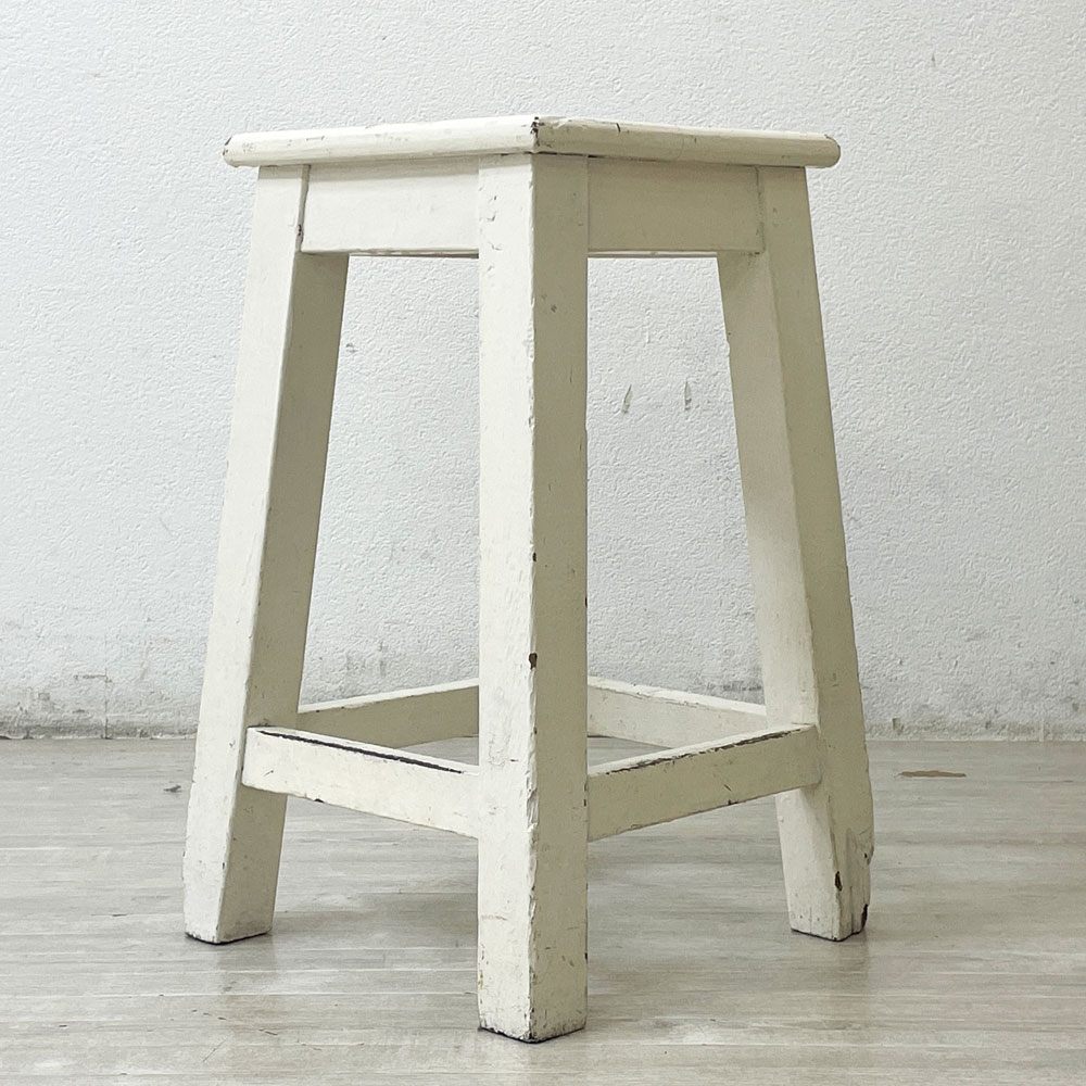 フェール トラヴァイユ Fer travail GOMENOL Wood stool H55.5 スツール シャビーシック インダストリアル B ●