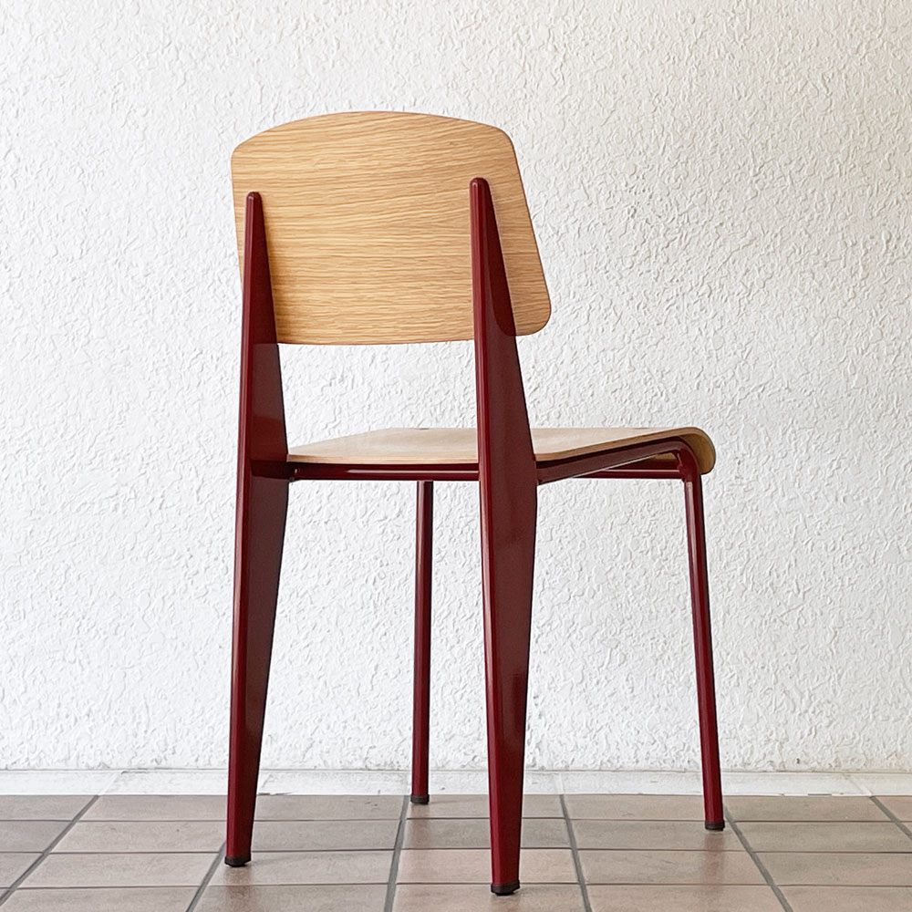 ヴィトラ vitra スタンダードチェア Standard chair オーク×ジャパニーズレッド ジャン・プルーヴェ フランス 名作椅子 定価￥116,600- ◇