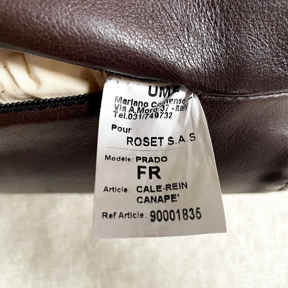 リーンロゼ ligne roset ロゼプラド ROSETPRADO ボルスタークッション レザー ブラウンカラー 本革 フェザー 参考定価￥58,300～ B ♪