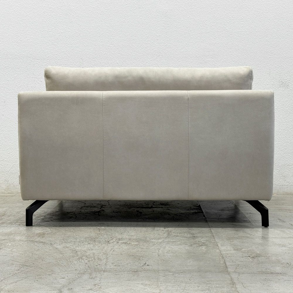 リラックスフォーム RELAXFORM グラシエーロ GLACIERO 1.5人掛けソファ W122cm プライムレザーテックス プラチナグレー 関家具 定価￥78,000- 〓