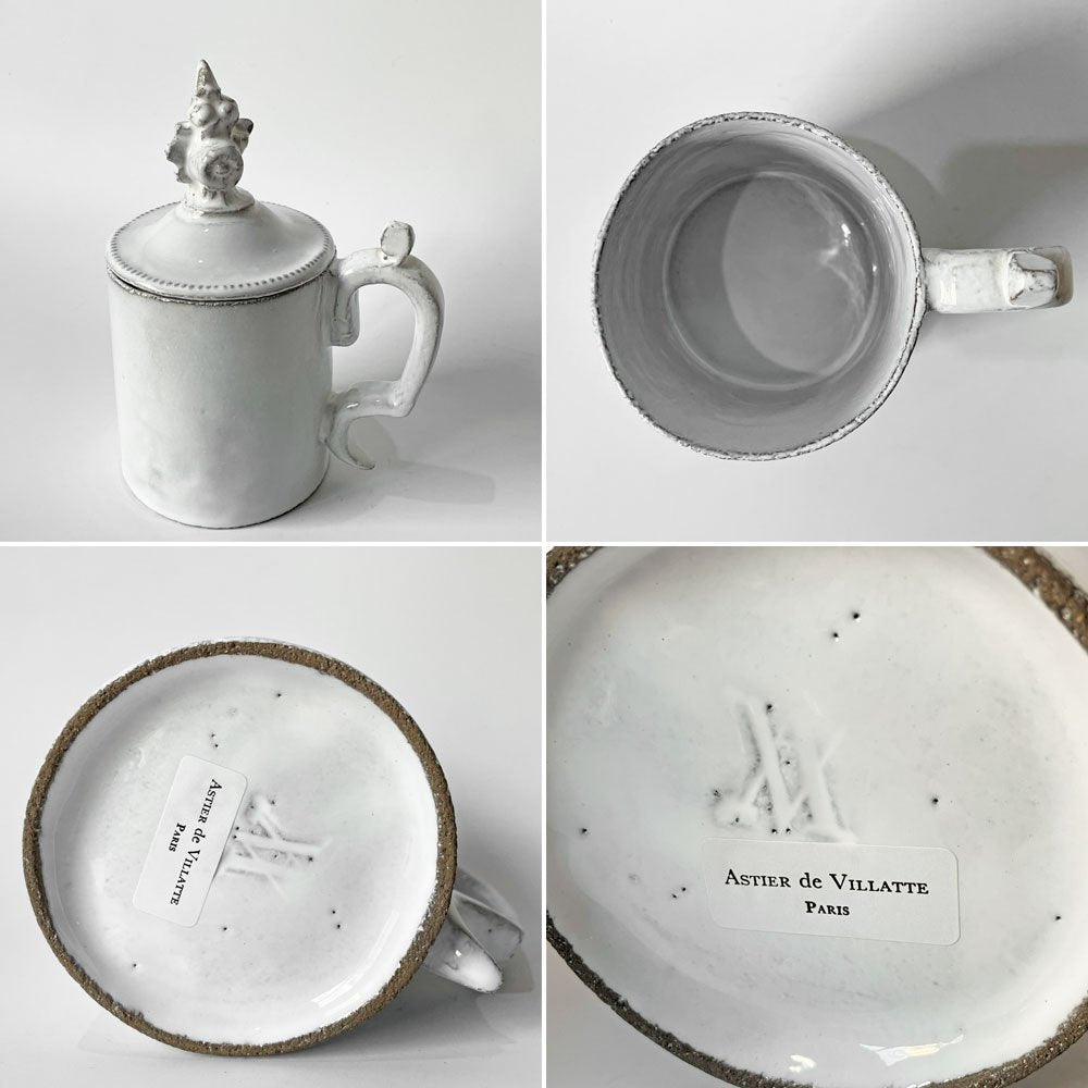 アスティエ・ド・ヴィラット Astier de Villatte ケンブリッジ Cambridge (with Cover) マグカップ 蓋付 廃盤 ★