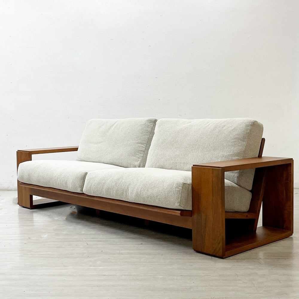 ソース source プーロ PURO 3Pソファ 3人掛けソファ W224cm ホワイト ベリーゼ無垢材 ナチュラルモダン 定価 ￥272,800- ●