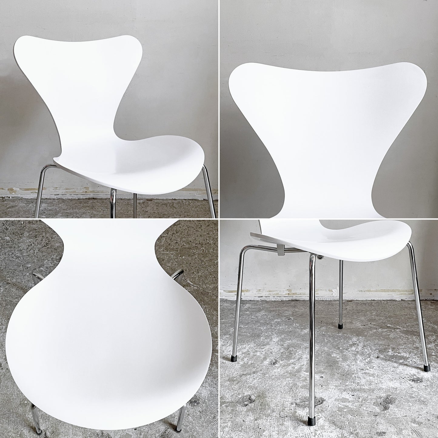フリッツハンセン Fritz Hansen 3107 セブンチェア ホワイト ラッカー仕上げ スタッキング アルネ・ヤコブセン Arne Jacobsen デンマーク 北欧家具 A ■