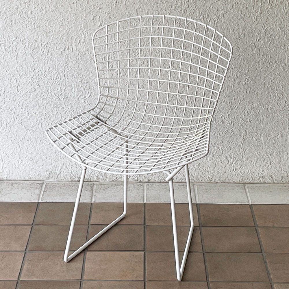 ノル Knoll 420 サイドチェア ワイヤーチェア ホワイト ハリー・ベルトイア Harry Bertoia ミッドセンチュリー 名作椅子 ◇