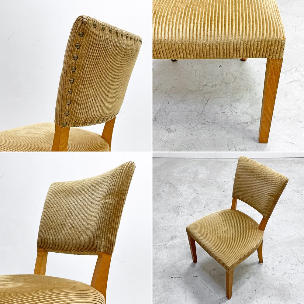 トラックファニチャー TRUCK FURNITURE エスアールチェア SR CHAIR ダイニングチェア ナラ無垢材 コーデュロイ 鋲打ち 定価 ￥90,310- B ●