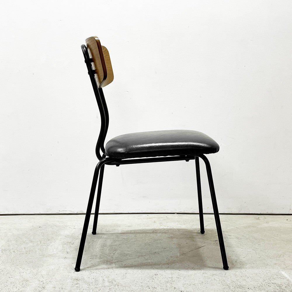 ジャーナルスタンダードファニチャー journal standard Furniture j.s.F ヘンリー HENRY ダイニングチェア PVCレザー アイアン 廃番 A ●