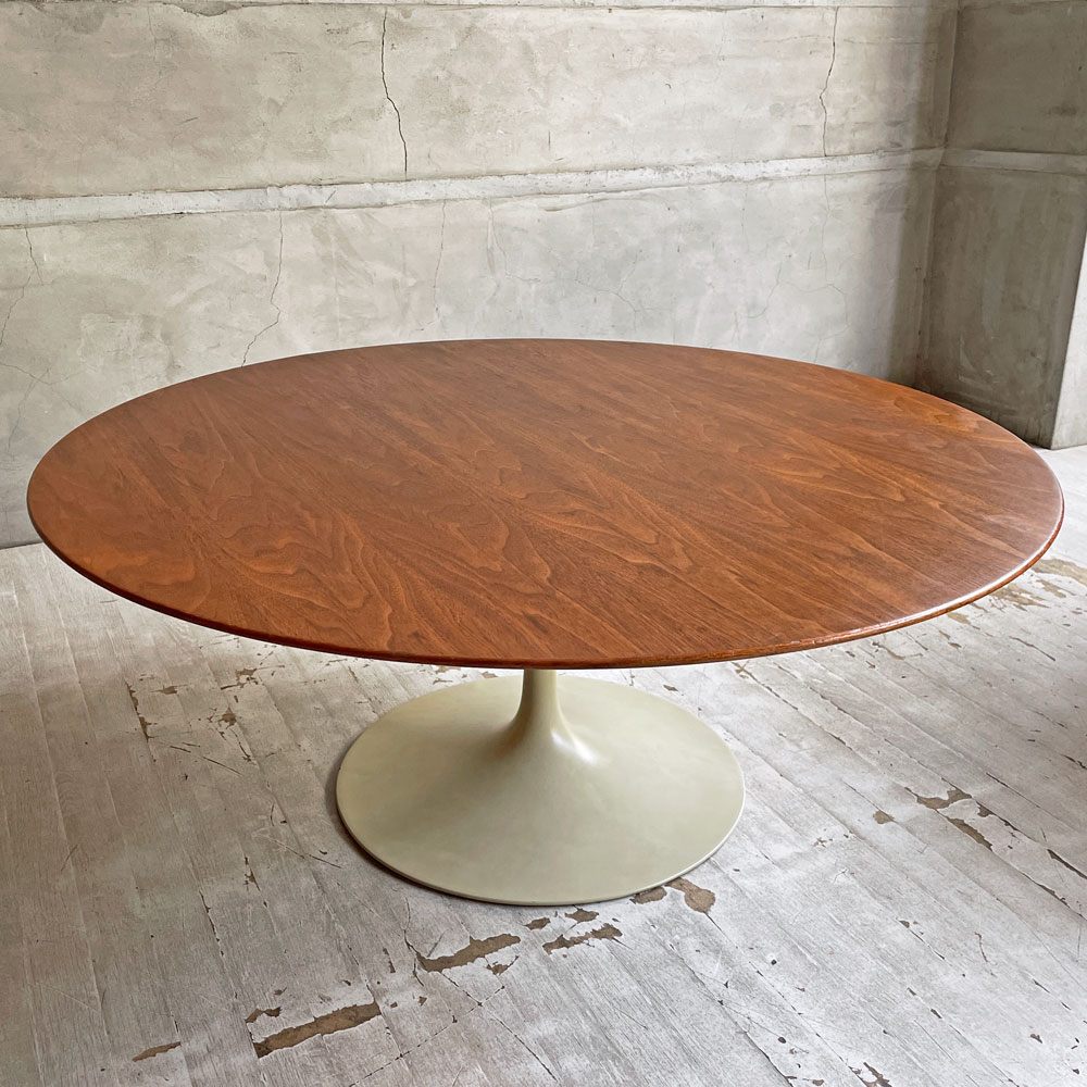 ノル Knoll ビンテージ チューリップ  ラウンド センターテーブル ローテーブル コーヒーテーブル ウォールナット材 エーロ・サーリネン Eero Saarinen ノール ミッドセンチュリー 希少 ♪