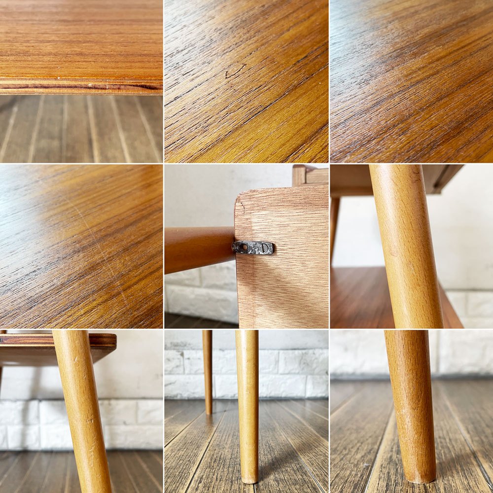 デンマークビンテージ Danish Vintage チーク材×ビーチ材 ベッドサイドテーブル W47cm 1ドロワー 北欧家具 talo取扱 ◎