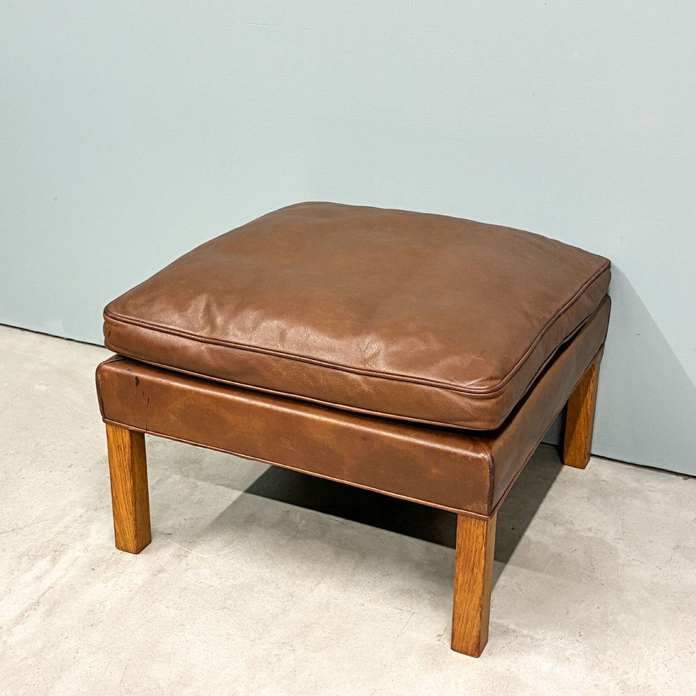 フレデリシア FREDERICIA model 2202 オットマン 本革 ブラウン系レザー ボーエ・モーエンセン デンマーク 北欧ビンテージ ◎