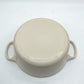 ルクルーゼ LE CREUSET ココットロンド 両手鍋 メレンゲ シルバーツマミ 22cm 鋳物 フランス ●