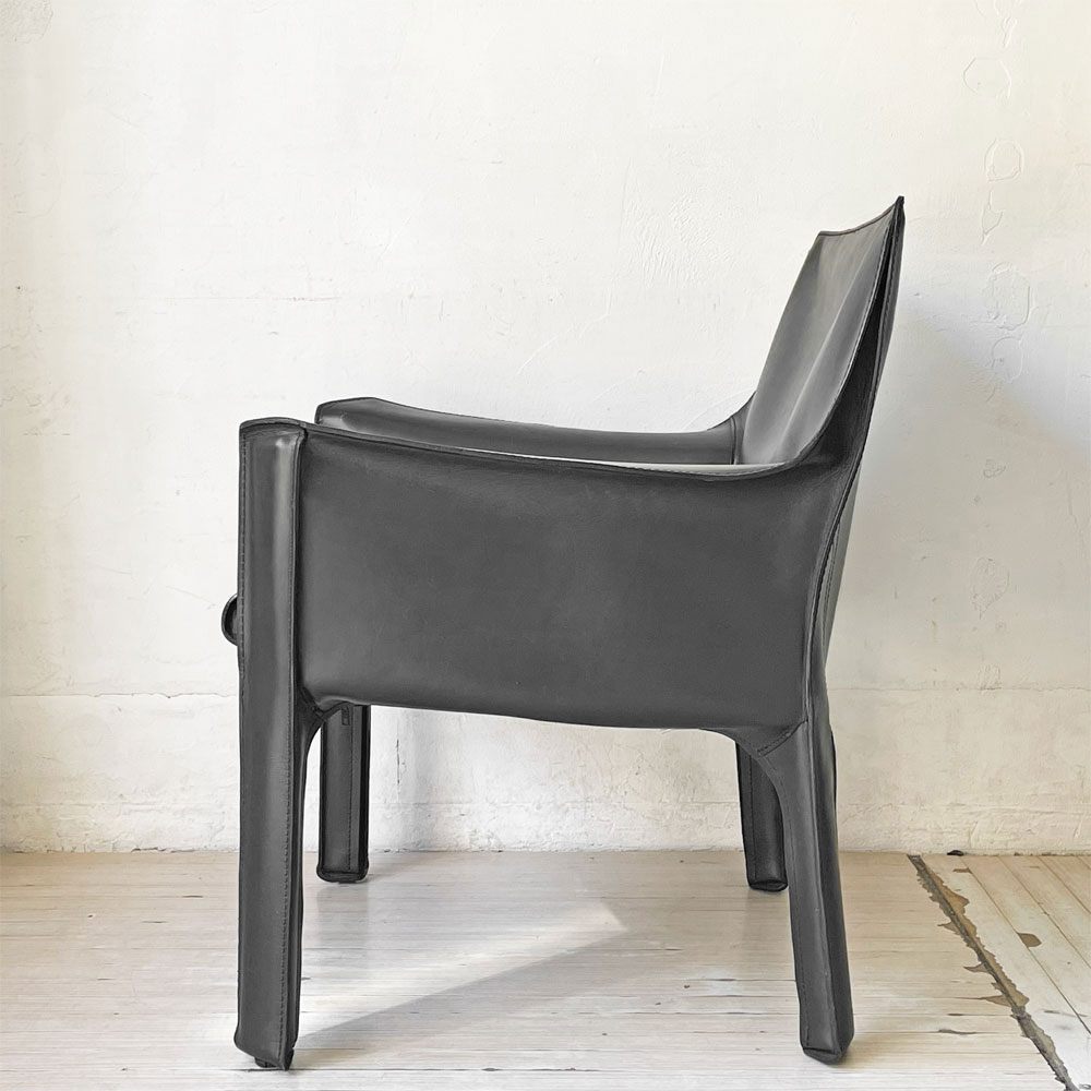 カッシーナ Cassina 414 CAB キャブチェア ラウンジチェア アームチェア 1シーター 本革 マリオ・ベリーニ 参考価格約65万 ★