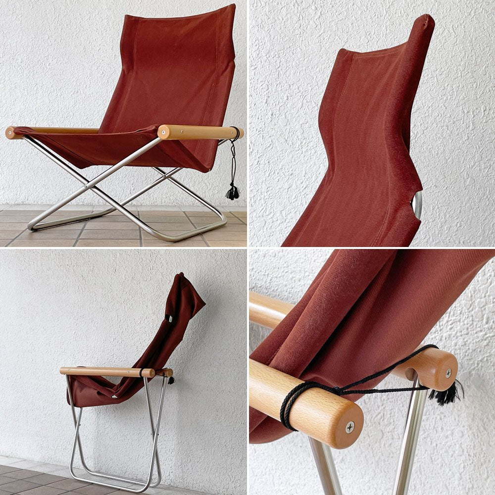 ニーチェア エックス NY chair X フォールディングチェア 折り畳みチェア ブラウン 新居猛 MoMA ◇
