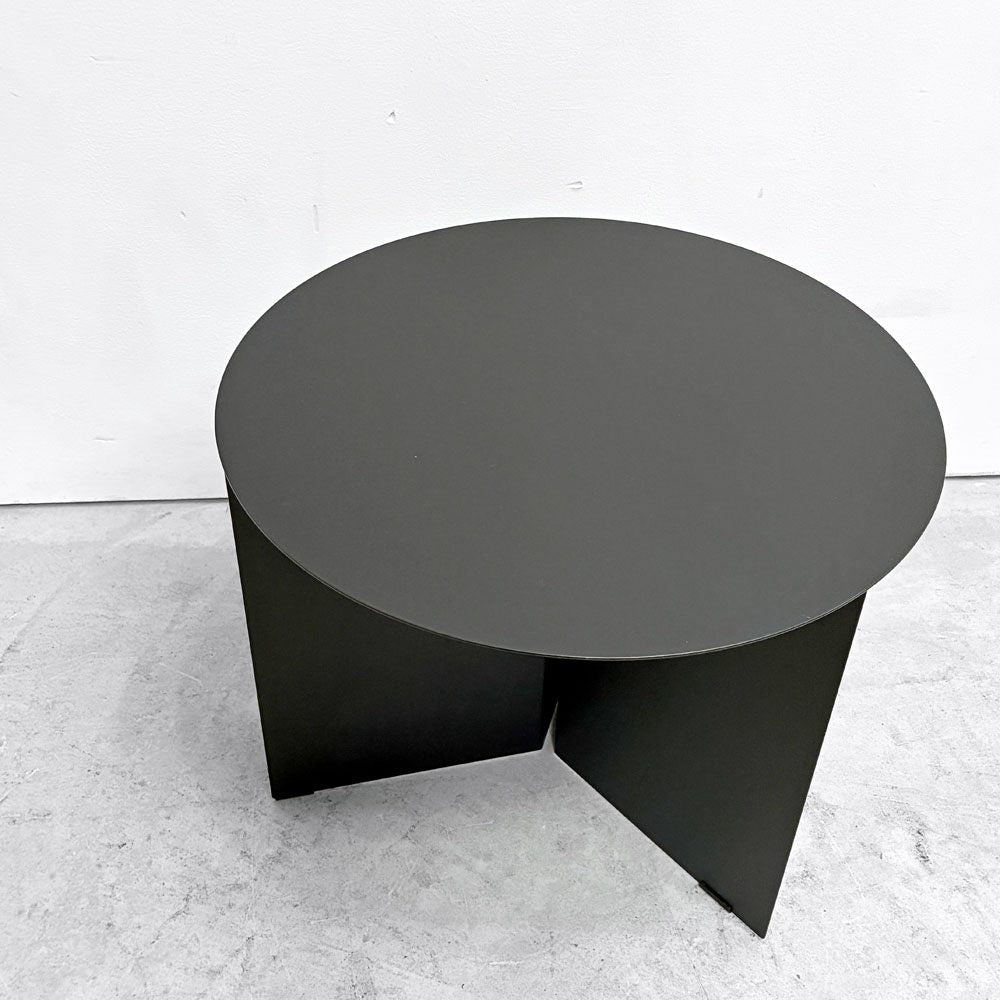 ヘイ HAY スリットテーブル SLIT TABLE XL サイドテーブル ローテーブル ラウンド Φ45cm スチール ブラック 北欧 デンマーク モダン C ●