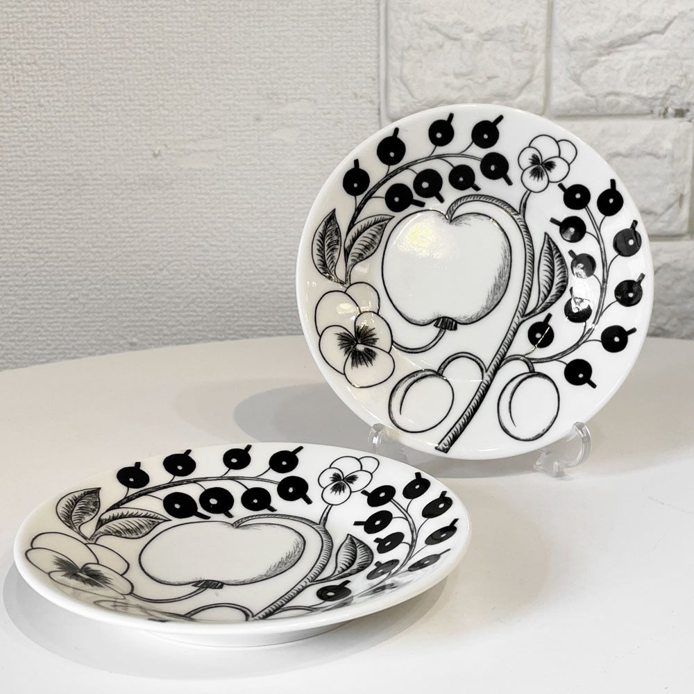 アラビア ARABIA パラティッシ PARATIISI プレート ブラック 14cm 旧ロゴ 2枚セット 北欧食器 ◎