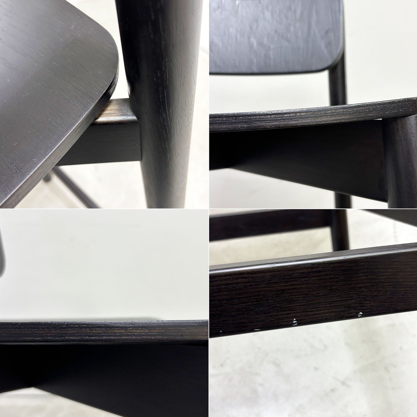 モダンデザイン Modern Design カウンターチェア ハイチェア ハイスツール オーク材 ブラック塗装 A ●