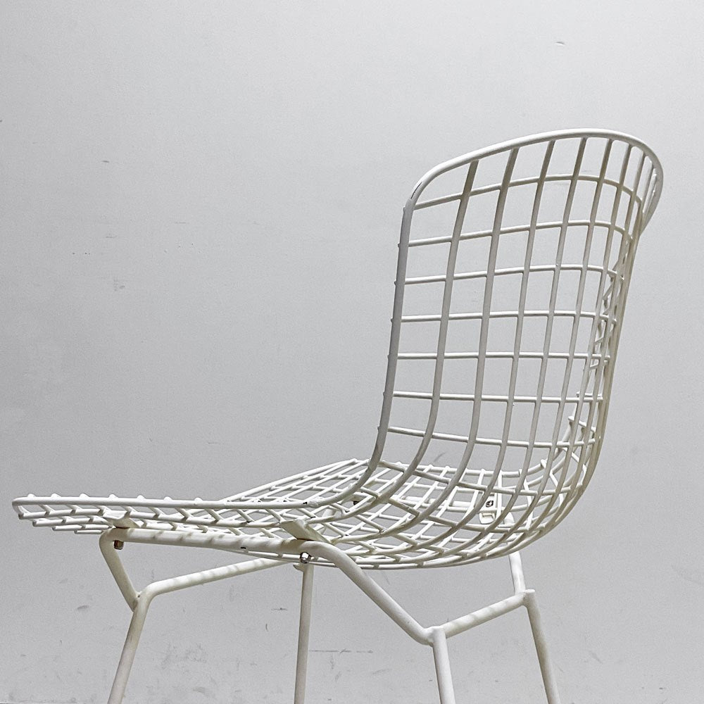 ノル Knoll 420 サイドチェア ワイヤーチェア ホワイト ハリー・ベルトイア Harry Bertoia ミッドセンチュリー ビンテージ 名作椅子 ●