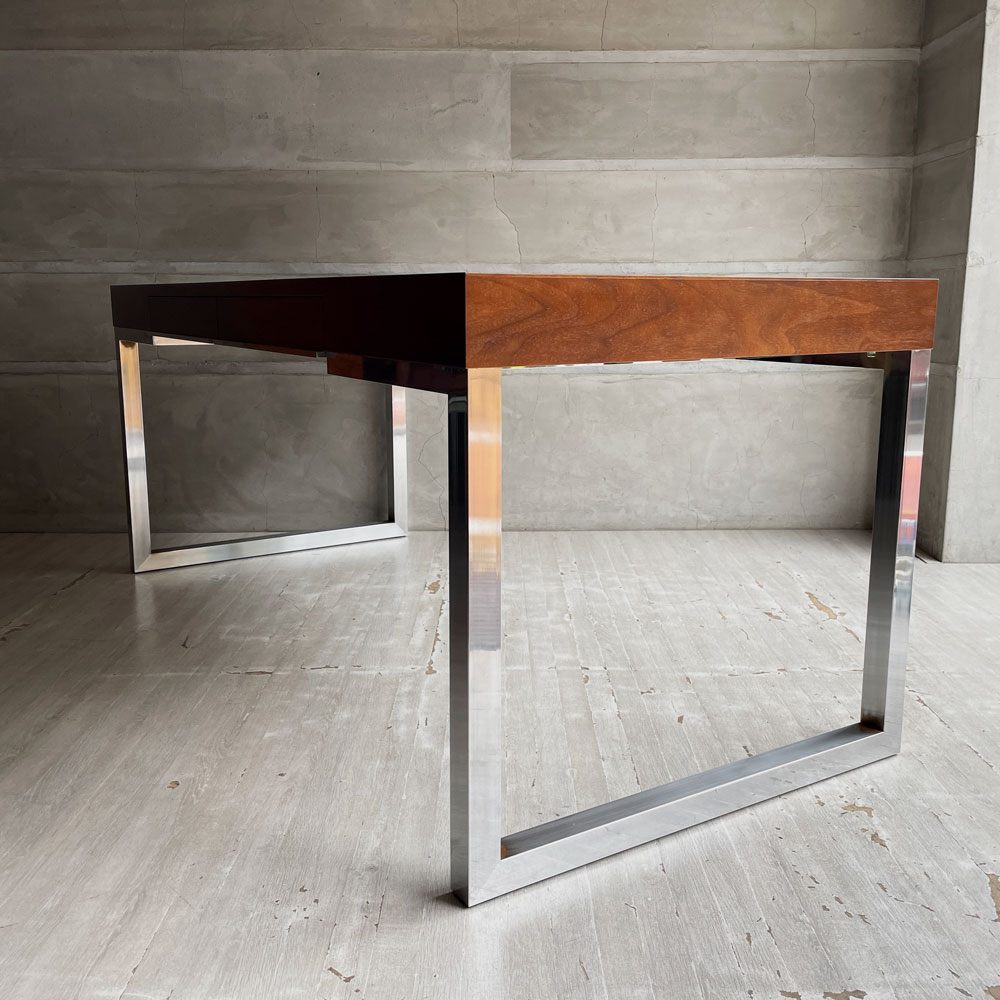 イデー IDEE アティーノ ATINO デスク ダイニングテーブル ワークテーブル ウォールナット材 スチール 抽斗2杯 W180cm モダンデザイン 廃番希少♪
