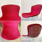 ノル Knoll 420 サイドチェア ワイヤーチェア ダイニングチェア ホワイト × レッド ファブリック フルカバー仕様 ハリー・ベルトイア ミッドセンチュリー ビンテージ ◎