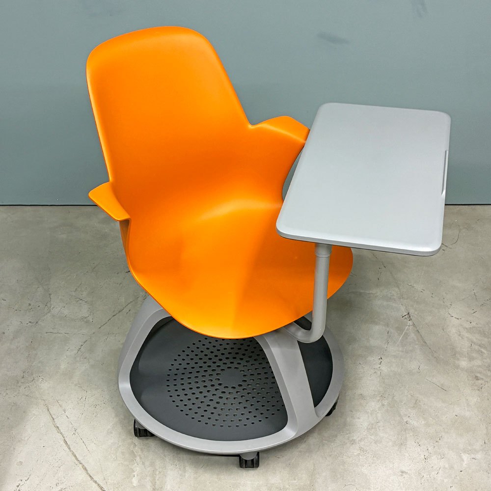 スチールケース Steelcase ノード node ミーティングチェア オフィスチェア シトロン 可動式サイドテーブル＆キャスター付き ◎