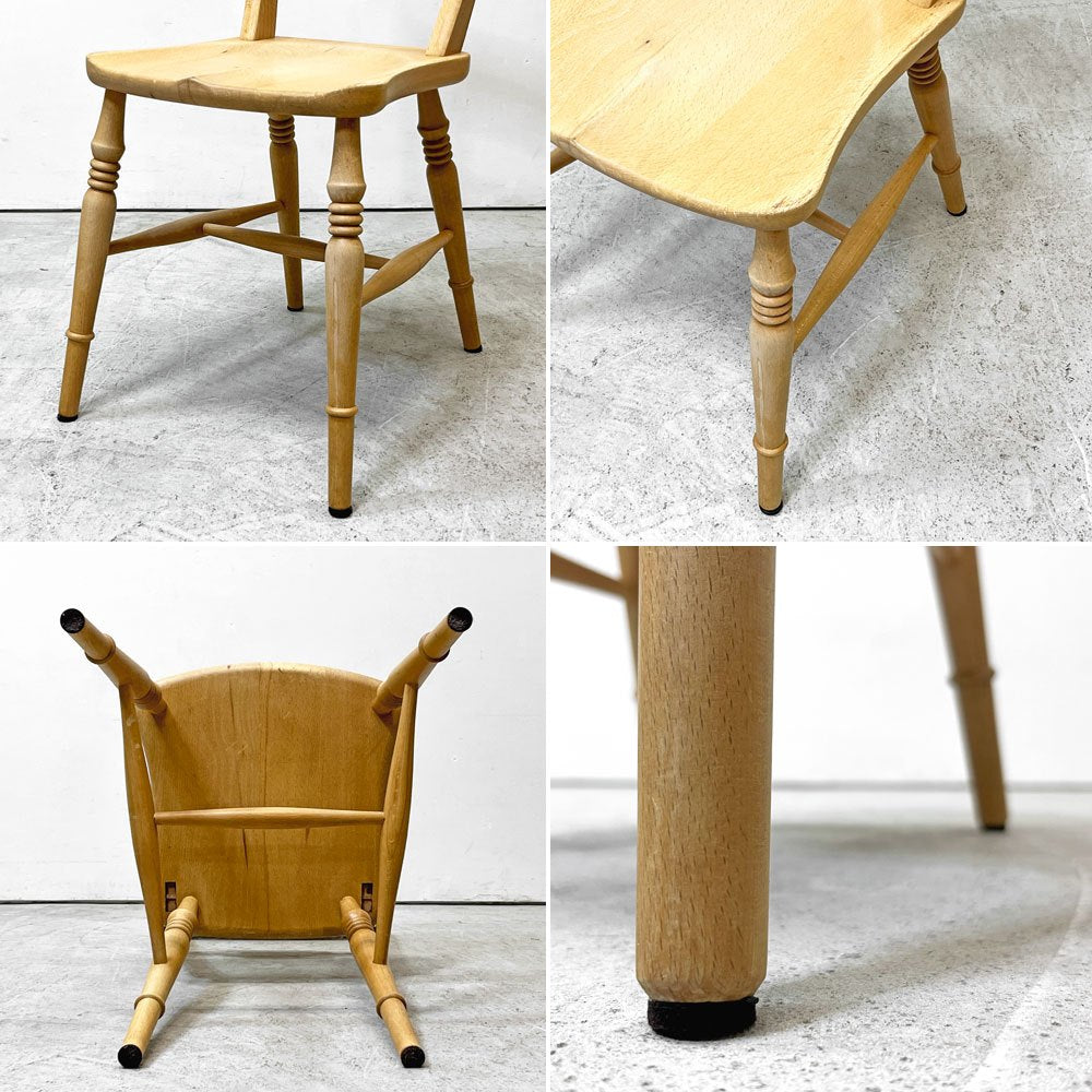 ペニーワイズ THE PENNY WISE スクロールバックチェア Scroll Back Chair ダイニングチェア ブナ無垢材 英国カントリースタイル 定価￥42,900- A ●