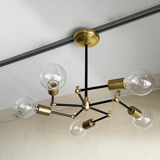 アクメファニチャー ACME Furniture ソリッドブラスランプ 5アーム ブラックアーム SOLID BRASS LAMP 5ARM BLACK 真鍮 シーリングライト ミッドセンチュリー 廃番カラー 参考定価￥143,000- ■