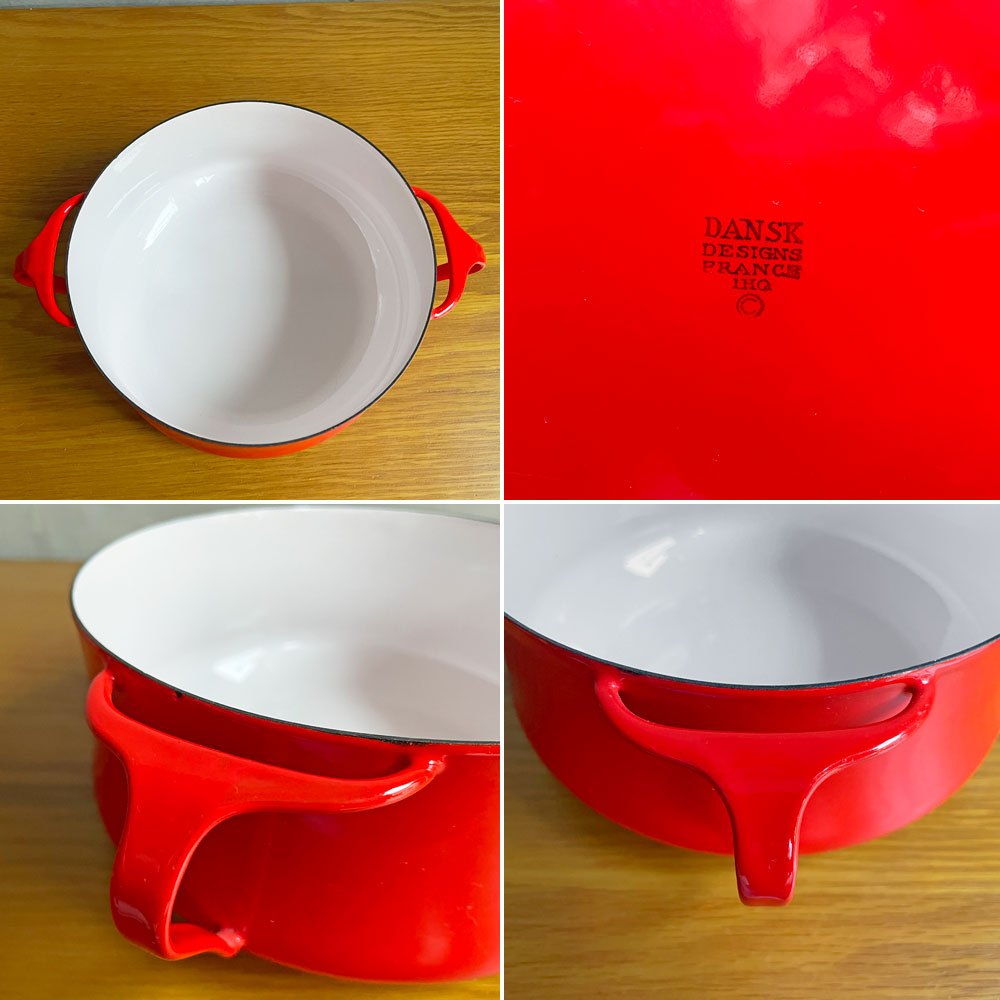 ダンスク DANSK コベンスタイル 両手鍋 ホーロー キャセロール W26cm イェンス・クイストゴー レッド 北欧 デンマーク ♪