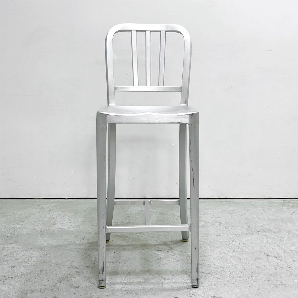ネイビーバースツール Navy BarStool カウンターチェア アルミニウム インダストリアル リプロダクト A ●