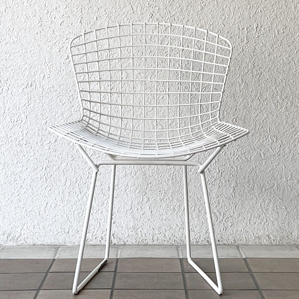 ノル Knoll 420 サイドチェア ワイヤーチェア ホワイト ハリー・ベルトイア Harry Bertoia ミッドセンチュリー 名作椅子 ◇