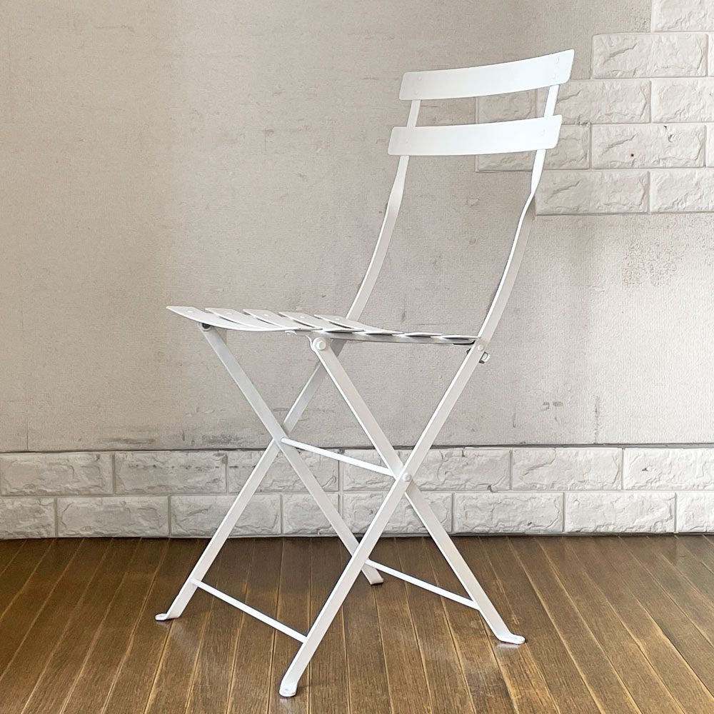 フェルモブ Fermob ビストロ BISTRO メタルチェア METAL CHAIR フォールディング ガーデンチェア ホワイト 折りたたみ フランス 定価￥18,700- グライズ欠品  B ◎